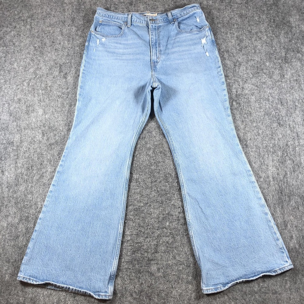 Levis Premium 70s High Flare Jeans Womens‎ 32 Light Wash High Rise Denim